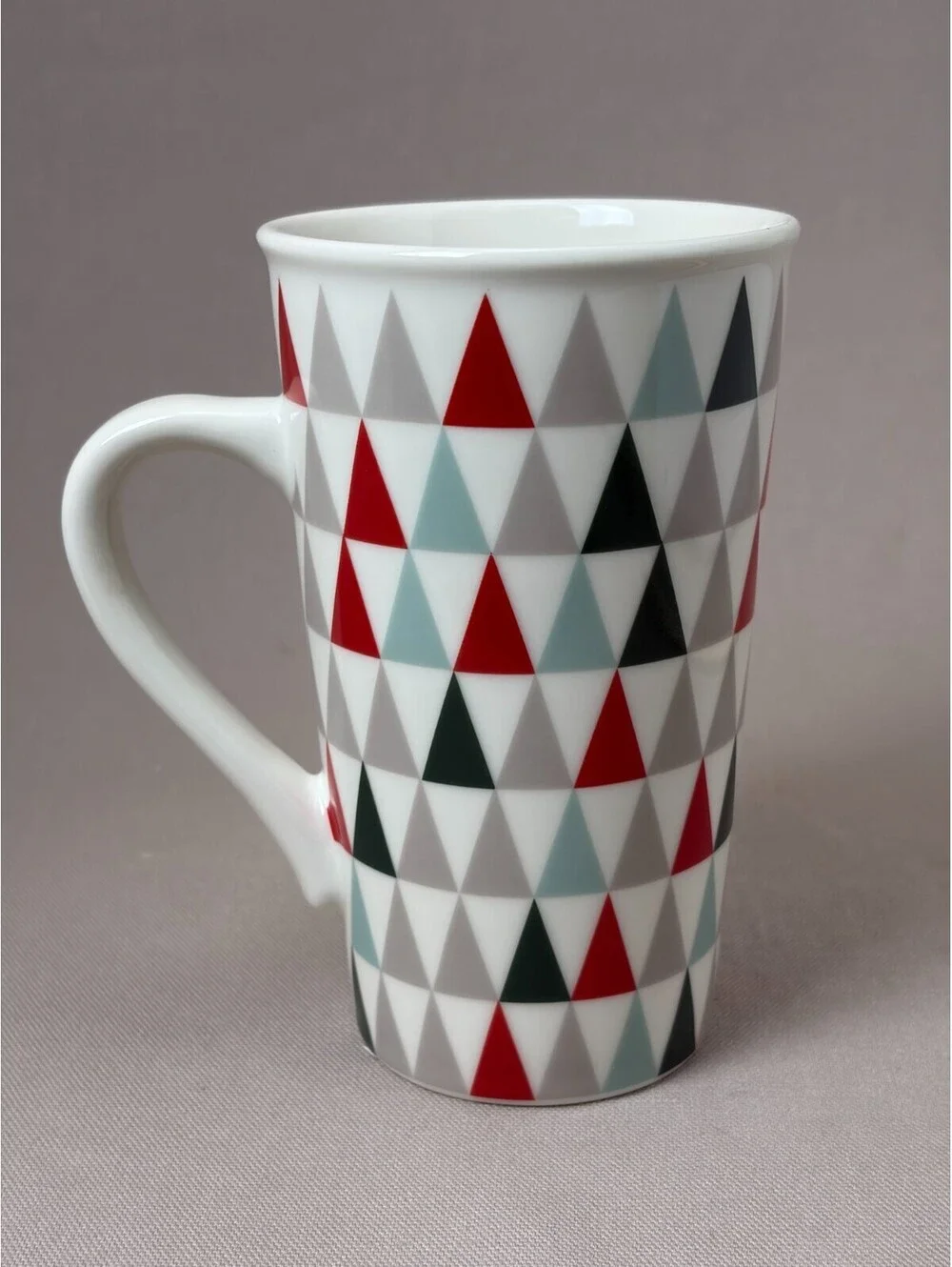 Starbucks Tall Coffee Mug 16 oz Siren Logo Geometric Triangle Pattern Cup Grande